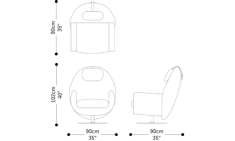 Image of the main dimensions of the product